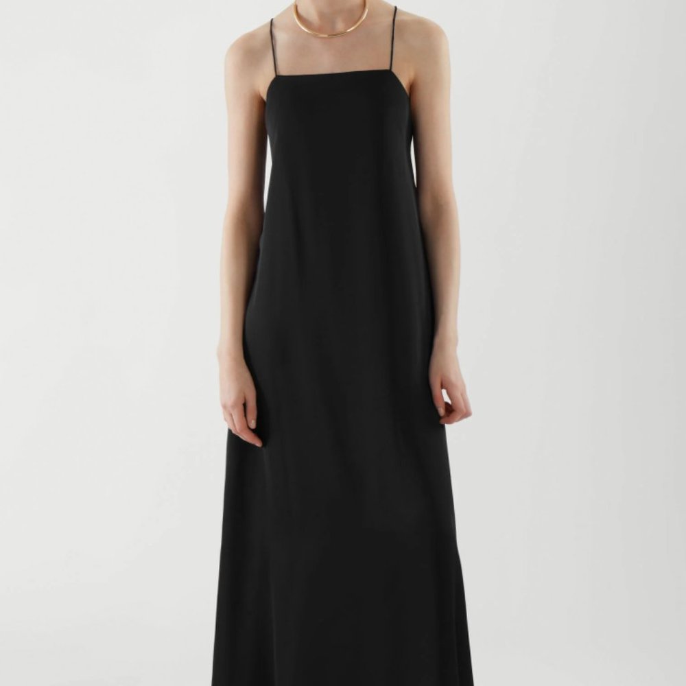 COS black slip dress - size M